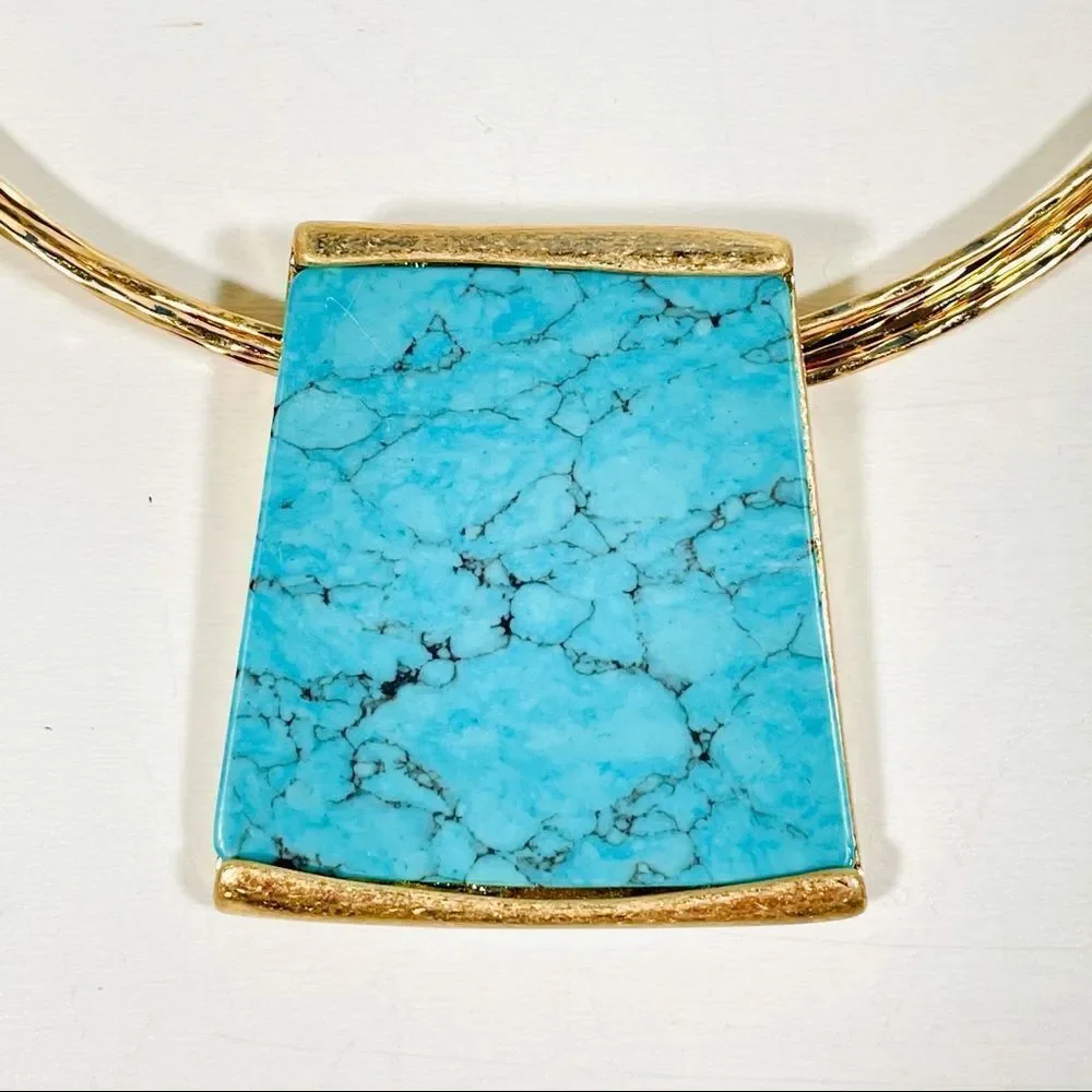 NWT Robert Lee Gold Blue Lapis Choker Necklace New